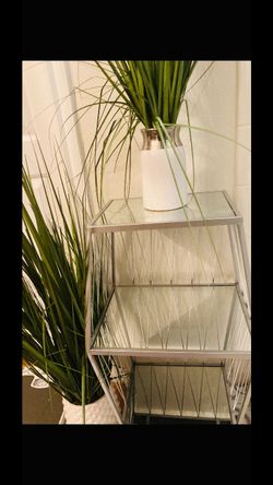 Silver Glass Shelve Table