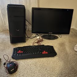 Lenovo Computer Tower, Keyboard, Mouse, And Samsung 24” LED Monitor -1080p