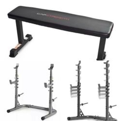 Flat Bench And Olympic squat/bench rack/