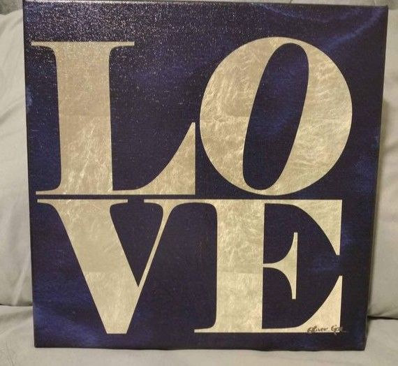 Navy Blue Love Wall Decor