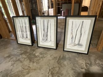 Set Of Three Crestview Collection Hand-Painted Art (New)