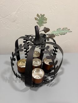 Metal Pumpkin Votive Candle Holder