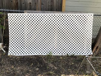 White Lattice Panel-Framed