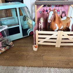 Our Generation Ice Cream Truck And Horse Barn Sets 