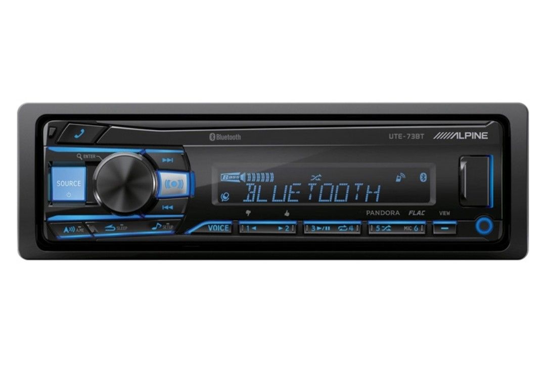 Alpine UTE-73BT
1-DIN Digital Media Receiver Mech-Less Bluetooth with AM/FM tuner