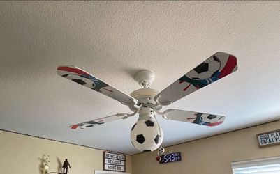 ⚽ Soccer Ceiling Fan with Light – Kids Room Perfect!