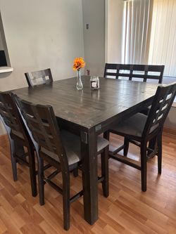Counter Height Dining Table with 6 Chairs