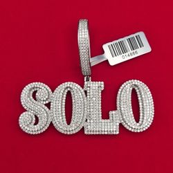 Sterling Silver Solo Mossainite Pendant 