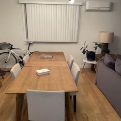 Mid-Century Dining Table with Extension Leaf - $100 (freshly refinished)