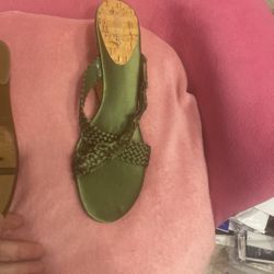 Olive Green Heels Sandals