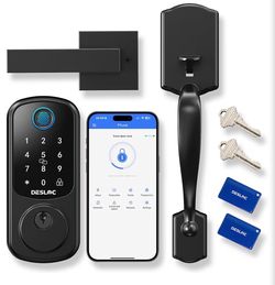 DESLOC B200 Smart Fingerprint Deadbolt Set Black Smart Lock