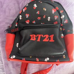 BT21 BLACK & RED STRAP BACKPACK (GREAT CONDITION) - $30