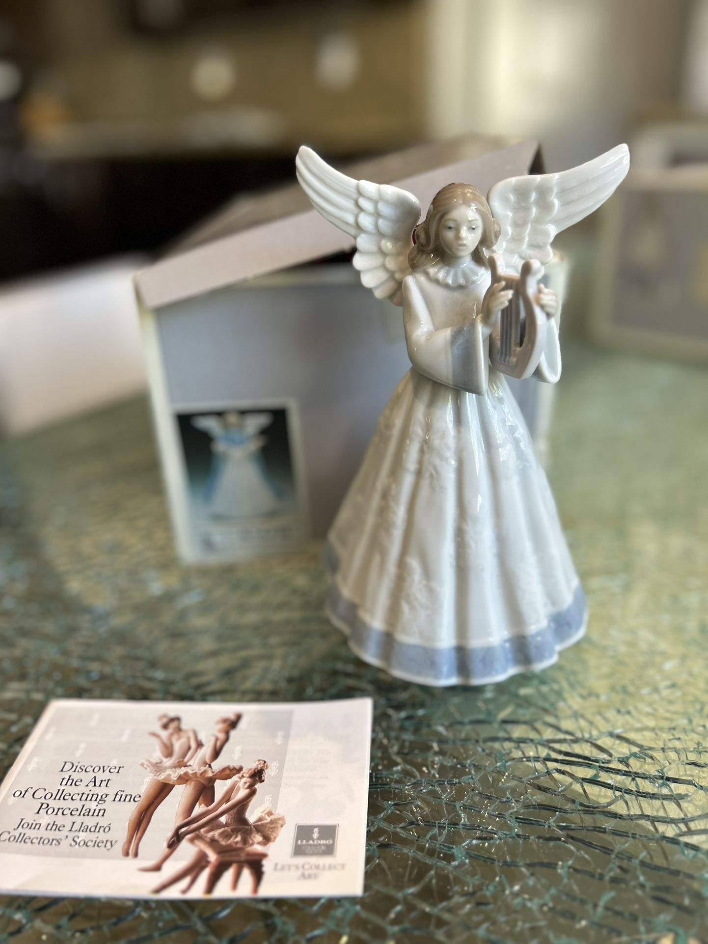 Lladro Angel Navidad Heavenly Harpist #5830
