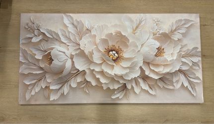 Large Floral Canvas Wall Art 2x4ft