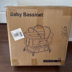 NEW Baby Bassinet & Rocking Cradle, 2-in-1 Baby Crib