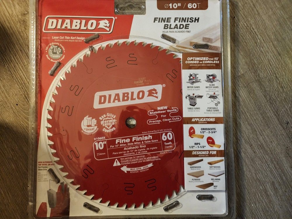 Diablo Fine Finish Blade 10 Inch