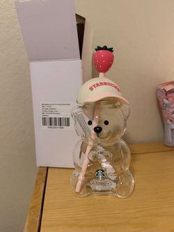 Starbucks Bearista Glass Pink Drink