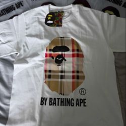White Burberry X BAPE Tshirt