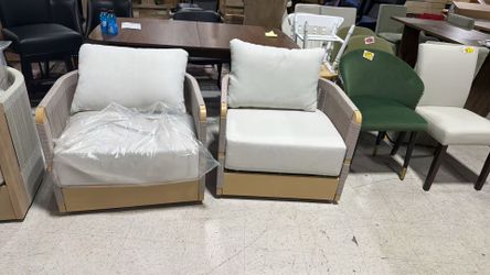 ❤️‍🔥 Aluminum Crist Swivel Armchair And Braided Rope For Outdoors, Set Of 2$650