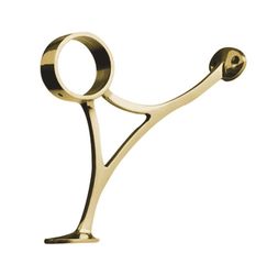 LIDO Designs LB 00-400/1H Polished Solid Brass Bar Footrail Bracket 1-1/2"