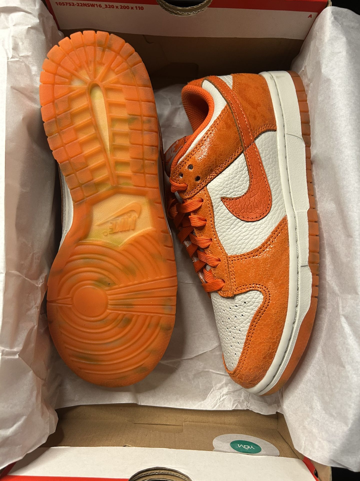 Nike Dunk Low Cracked Orange Size 7.5W New