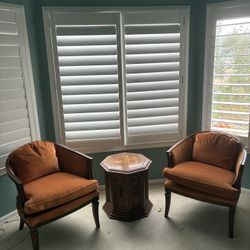 2  Vintage Hibriten Barrel Back Armchairs 