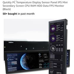 WOWNOVA 8.8" Computer Temp Monitor (Dynamic Theme Supported), 1 Click 1 Cable to Get Started Quickly PC Temperature Display Sensor Panel IPS Mini Seco
