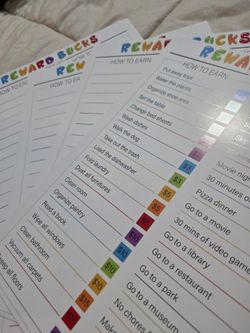 new chore reward chart system