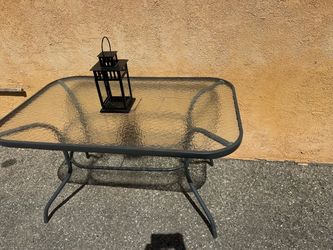 Patio metal and glass table