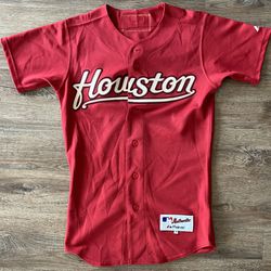 2002 Houston Astros Brick Red Game Worn BB Jersey