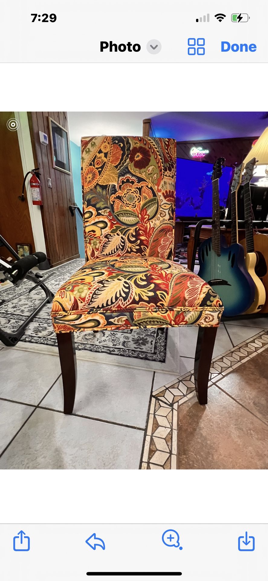 Pier One Angela Vibrant Paisley Dining Room Chair W/Expresso Wood 