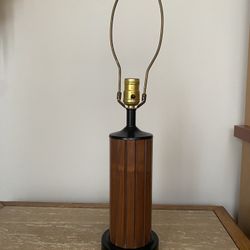 1960’s Mid Century Danish Modern Gruvwood Walnut Table Lamp