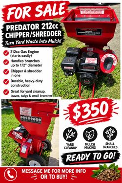 Predator 212cc Gas Chipper/Shredder