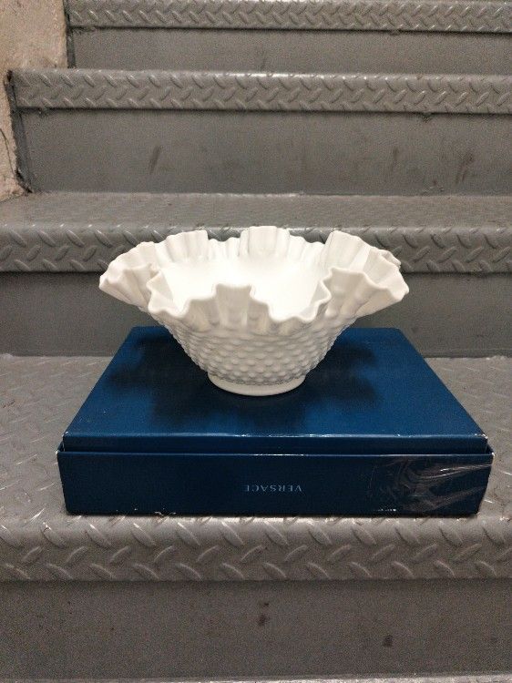 White Milk Glass Bowl Vintage