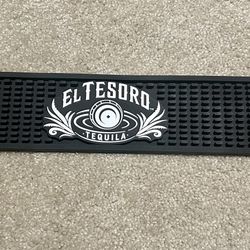 El Tesoro Tequila black spill bar mat 