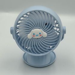Rechargeable Cinnamon Roll Mini Clamp Fan with Rare Mystery Collectible Keychain