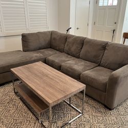 Cozy L-Shaped Sectional Couch (Grey, 2 Pieces)