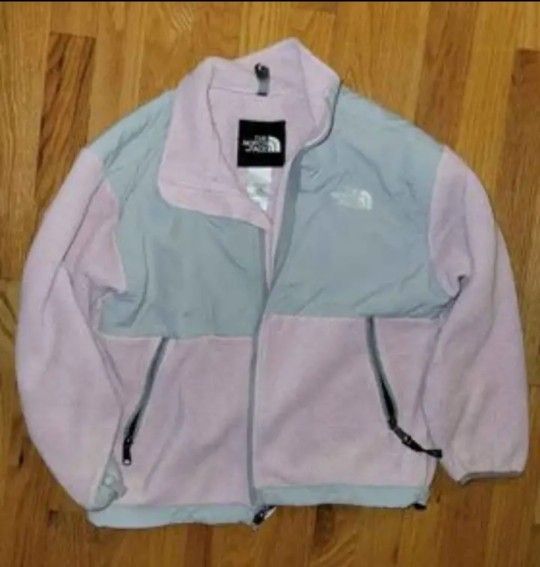 Girls Northface Youth Size Medium Pink/gray Fleece