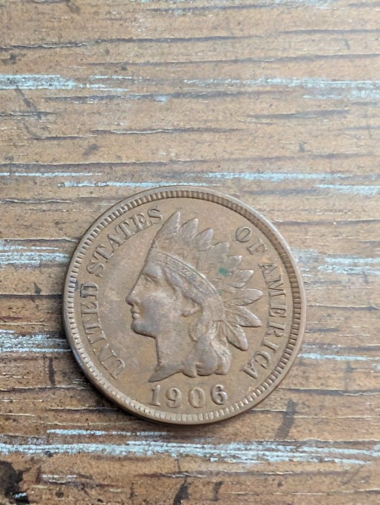 1906 Indian Head Penny Vf Full Liberty Coin