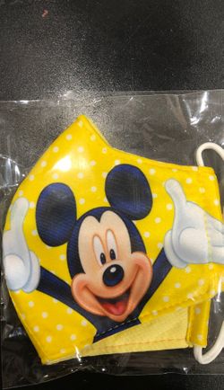 Kids Yellow Mickey Mouse Mask 3 layer