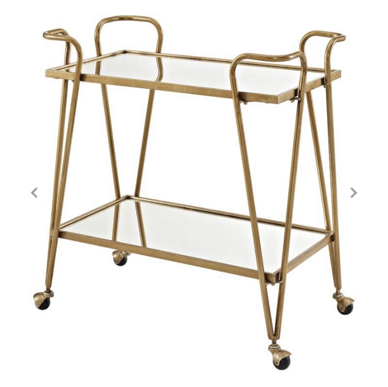 Linon Gold Mid-Century Bar Cart