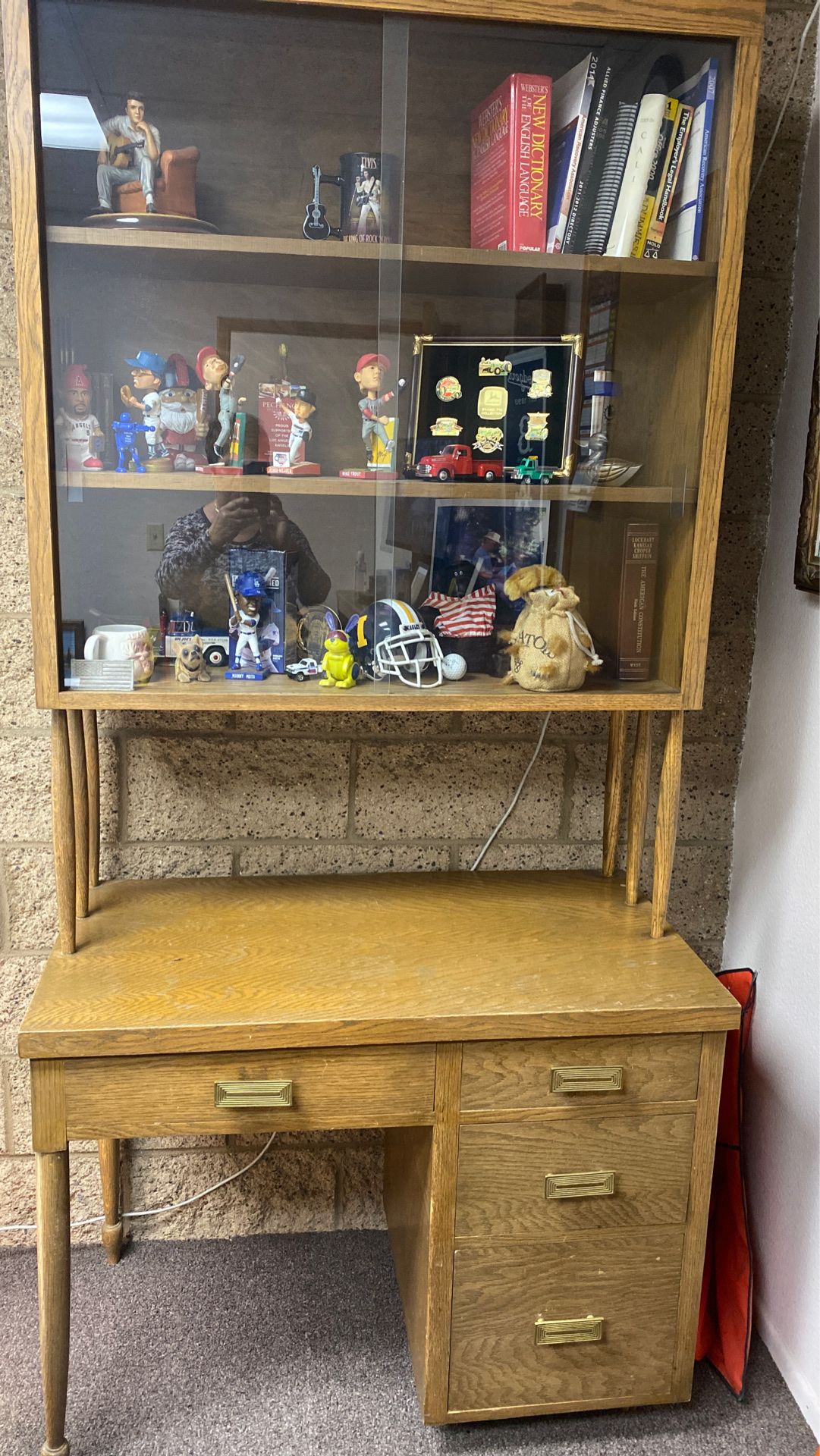 Antique custom made desk/china cabinet. 1950’s