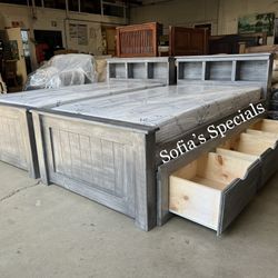 Twin Bed W Drawers And Mattress 