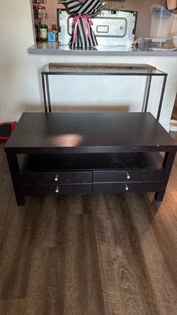 Dark Brown TV Stand with Drawers