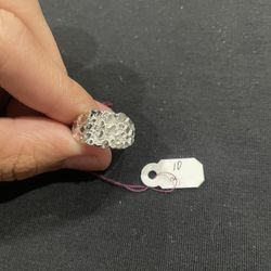 925 Silver Nugget Ring With Diamond Cut 