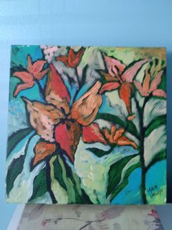 Lilies.acrylic on canvas
