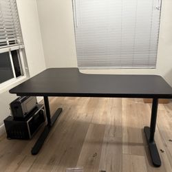 IKEA BEKANT Right Corner Desk – Black Top, Black Legs  
