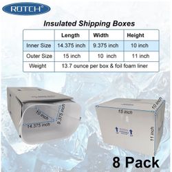  8 Insulated Shipping Boxes with Liners