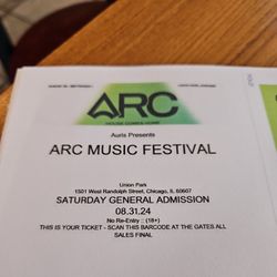 ARC FEST SATURDAY ONLY AND 3 DAY GENERAL ADMISSION 