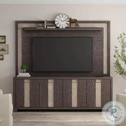90" TV CONSOLE W/ HUTCH & BACK PANEL